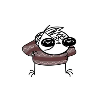 🤨 рисунок, мультик, персонаж, наклейка, смешной, юмор whatsapp sticker