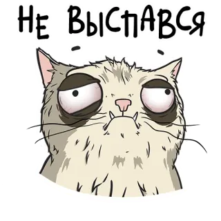 😴 НЕ ВЫСПАВШИСЬ kucing, lelah, mengantuk, kelelahan, kartun, meme whatsapp sticker