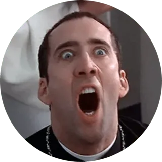 😮 Nicolas Cage นักแสดง, คนดัง, มีม, ตลก, หน้า, สีหน้า telegram sticker