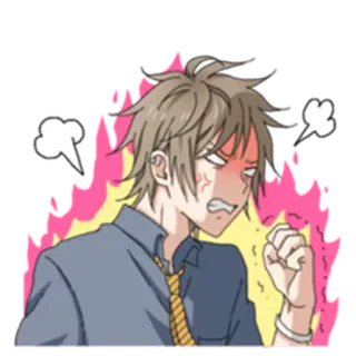 😡 angry, upset, anime, frustrated, annoyed, cartoon, male telegram sticker