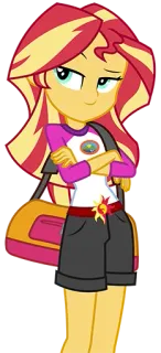 😎 Sunset Shimmer My Little Pony: Equestria Girls カートゥーン, サンセットシマー, エクエストリアガールズ, 友情, アニメ whatsapp sticker