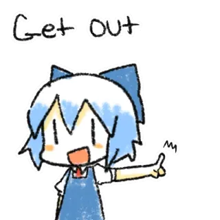 👉 Get Out อนิเมะ, ผู้หญิง, ออกไป, สติกเกอร์ telegram sticker