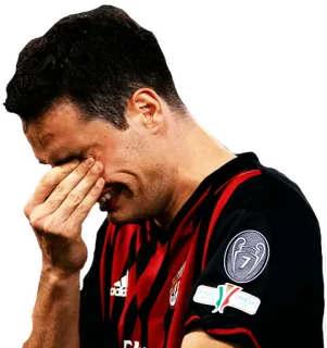😢 voetbal, atleet, sport, huilen, verdrietig telegram sticker