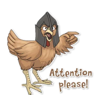 ❗ Attention please! ayam, perhatian, hewan, tolong, helm telegram sticker