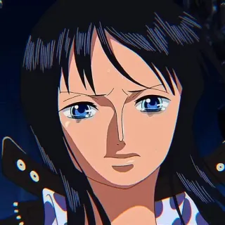 📚 Nico Robin One Piece anime, crying, sad, Nico Robin, One Piece whatsapp sticker