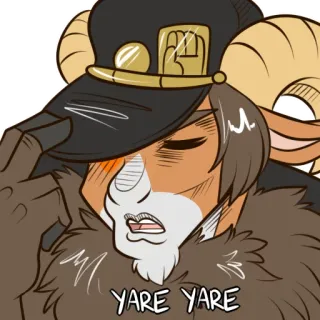😩 Jotaro Kujo JoJo's Bizarre Adventure YARE YARE Anime, Manga, Jojo, Jotaro, Yare Yare, Personnage, Sticker telegram sticker