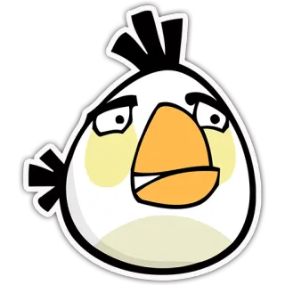 😕 Angry Birds, game, cartoon, bird, white whatsapp sticker