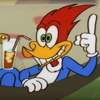 💡 Woody Woodpecker Cartone animato, Uccello, Woody Woodpecker, Bevanda, Personaggio telegram sticker