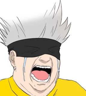 😭 anime, płacz, smutny, z zawiązanymi oczami, przygnębiony whatsapp sticker