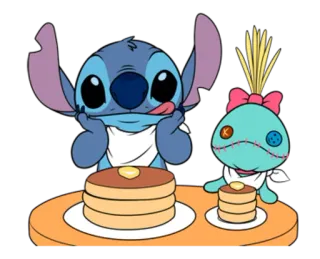 🍮 Stitch Lilo & Stitch disney, carino, alieno, pancake, cartone animato telegram sticker