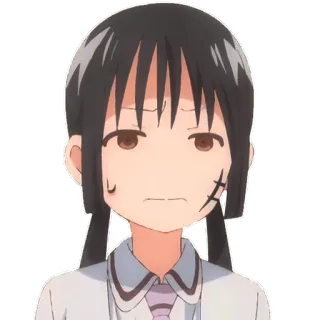 😐 Anime, Desenho animado, Personagem, Rosto, Garota, Mangá telegram sticker