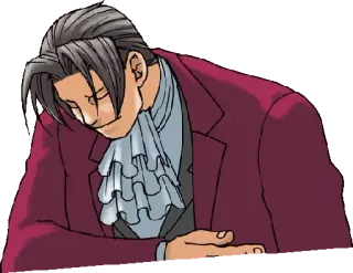 😎 Miles Edgeworth Ace Attorney 弁護士, アニメ, 裁判官, 弁護士, 申し訳ない telegram sticker