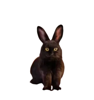 🐰 rabbit, bunny, animal, black, cute, pet telegram sticker