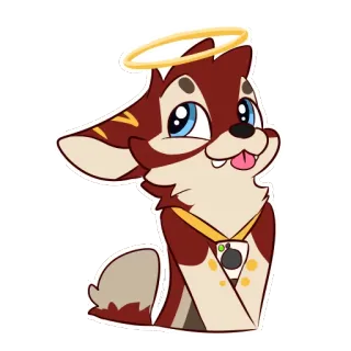 😇 perro, halo, dibujos animados, lindo, pegatina, animal telegram sticker