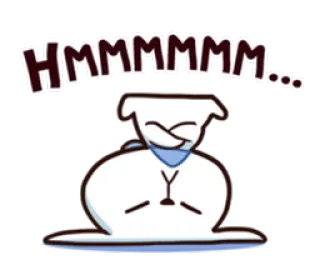 🤔 HMMMMMM... denken, hmm, nachdenklich, Cartoon, Ausdruck, überlegen telegram sticker