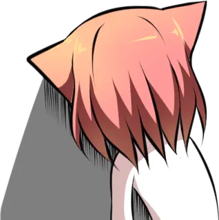 😰 Anime, Orelhas de gato, Ilustração, Arte digital telegram sticker