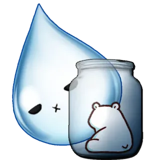 😈 tetes air, beruang kutub, toples, kartun, imut telegram sticker