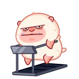🤩 exercise, treadmill, cartoon, animal, running telegram sticker