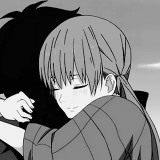 🫂 abrazo, anime, pareja, afecto, romance, amor, amistad whatsapp sticker