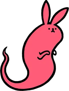 😝 Hase, Tier, Cartoon, süß, rosa, Häschen whatsapp sticker