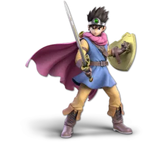 🛡 Hero Dragon Quest held, Dragon Quest, zwaard, schild, videogame personage, anime, manga telegram sticker