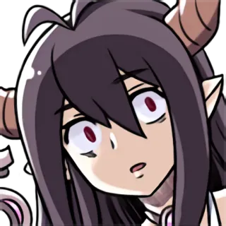 😕 Anime, Kartun, Wanita, Tanduk, Gadis iblis telegram sticker