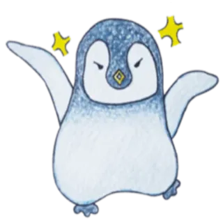 😠 pingouin, dessin animé, animal, mignon, oiseau, hiver telegram sticker