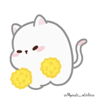 🐱 кот, милый, мультфильм, животное, питомец, пушистый, каваий whatsapp sticker