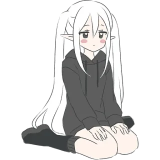 😳 Ragazza anime, Kawaii, Elfo, Carino, Cartone animato telegram sticker