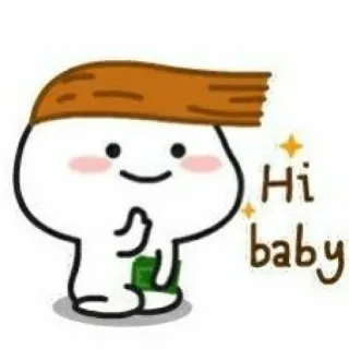 👋 Hi baby süß, Cartoon, Gruß, freundlich, Hallo telegram sticker