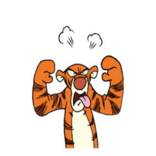 🤢 Tigger Winnie the Pooh Tigro, Winnie the Pooh, Cartone animato, Arrabbiato, Espressione, Personaggio telegram sticker