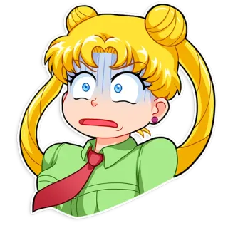 😨 Sailor Moon anime, cartoon, sailor moon, character, expression telegram sticker