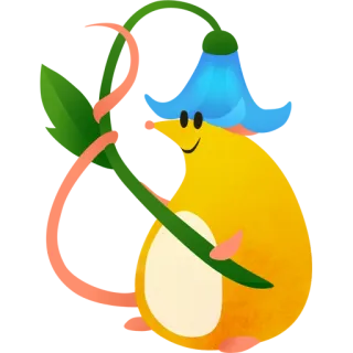🌸 贴纸, 人物, 可爱, 黄色, 插画, 友善 telegram sticker
