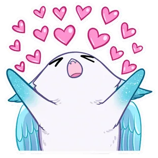❤️ bird, cute, heart, love, wings, animal, cartoon telegram sticker