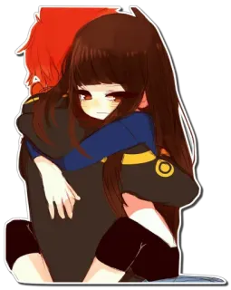 ❤ Anime, Abraço, Casal, Personagens, Romance telegram sticker