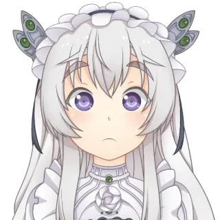 😟 Аниме, Девушка, Милая, Персонаж, Цифровое искусство, Портрет telegram sticker