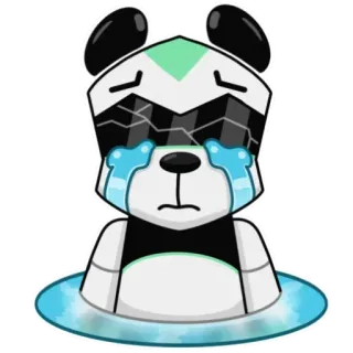 😭 panda, płaczący, smutny, kreskówka, naklejka, sztuka cyfrowa telegram sticker