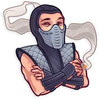 💨 Sub-Zero Mortal Kombat HAHAHA CLASSIC vechter, ninja, koud, ijs, spel telegram sticker