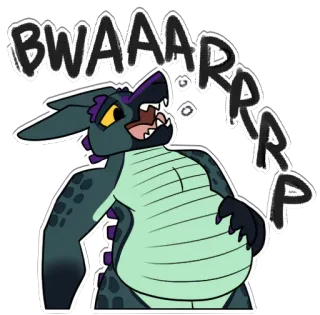 🗣 BWAAARP dragon, burp, cartoon, fantasy, monster, cute telegram sticker