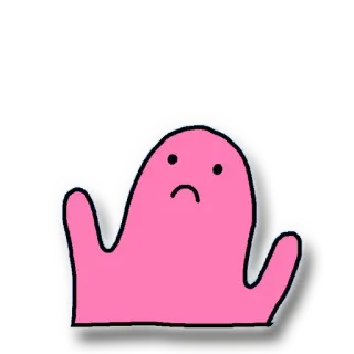 ☹ ステッカー, ピンク, 漫画, かわいい, ブロブ, 悲しい, イラスト, キャラクター telegram sticker
