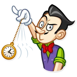 ⌛️ 卡通, 催眠师, 怀表, 魔术, 舞台表演 telegram sticker