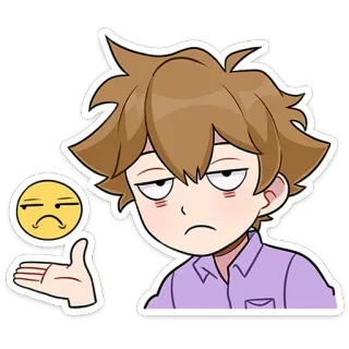 ☹️ Cartone animato, Emoji, Indifferente, Disinteressato, Annoiato, Umore telegram sticker