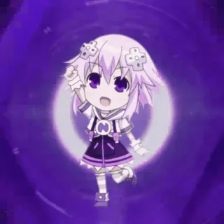 ✊ Neptune Hyperdimension Neptunia Anime, Chibi, Carino, Videogioco, Hyperdimension Neptunia, Neptune telegram sticker