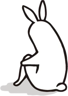 😒 coniglio, coniglietto, bianco, animale, cartone animato, triste, solo telegram sticker