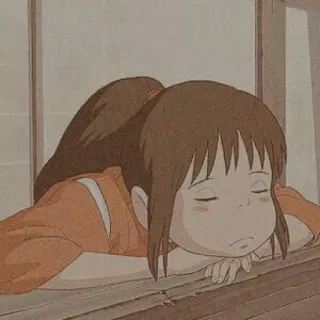 💬 Chihiro Spirited Away anime, spirited away, chihiro, ghibli, cartoon, sleepy telegram sticker