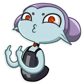 🖕 Cartone animato, Alieno, Personaggio, Dito medio, Offensivo whatsapp sticker