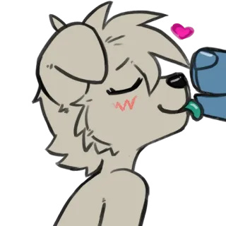 💝 furry, canine, dog, blushing, love, cute, sticker whatsapp sticker