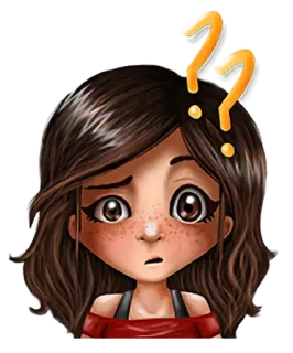 😕 pergunta, confusão, incerteza, dúvida, mulher, desenho animado telegram sticker
