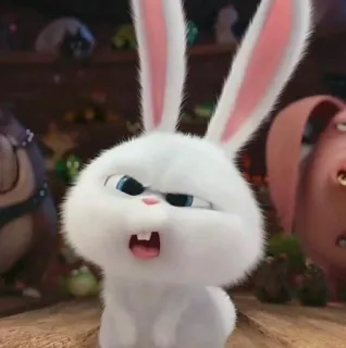 🍼 Snowball The Secret Life of Pets thỏ, trắng, dễ thương, động vật, hoạt hình, con thỏ telegram sticker