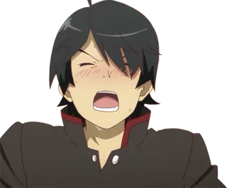 😳 anime, expression, scream, shocked, anime boy telegram sticker